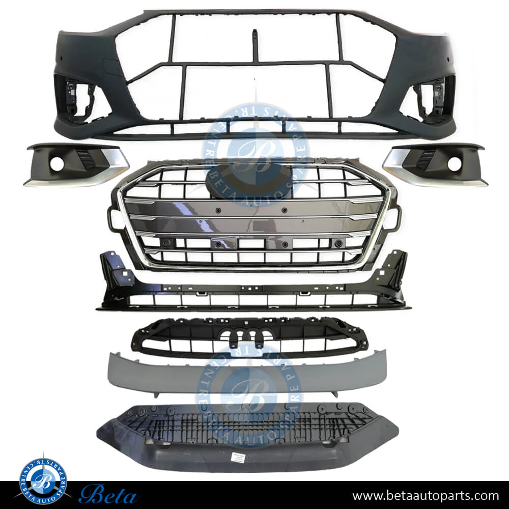 Audi A4 (2020-2024), Front Bumper with PDC / Park Assist / Washer, China, 8W0807065BD