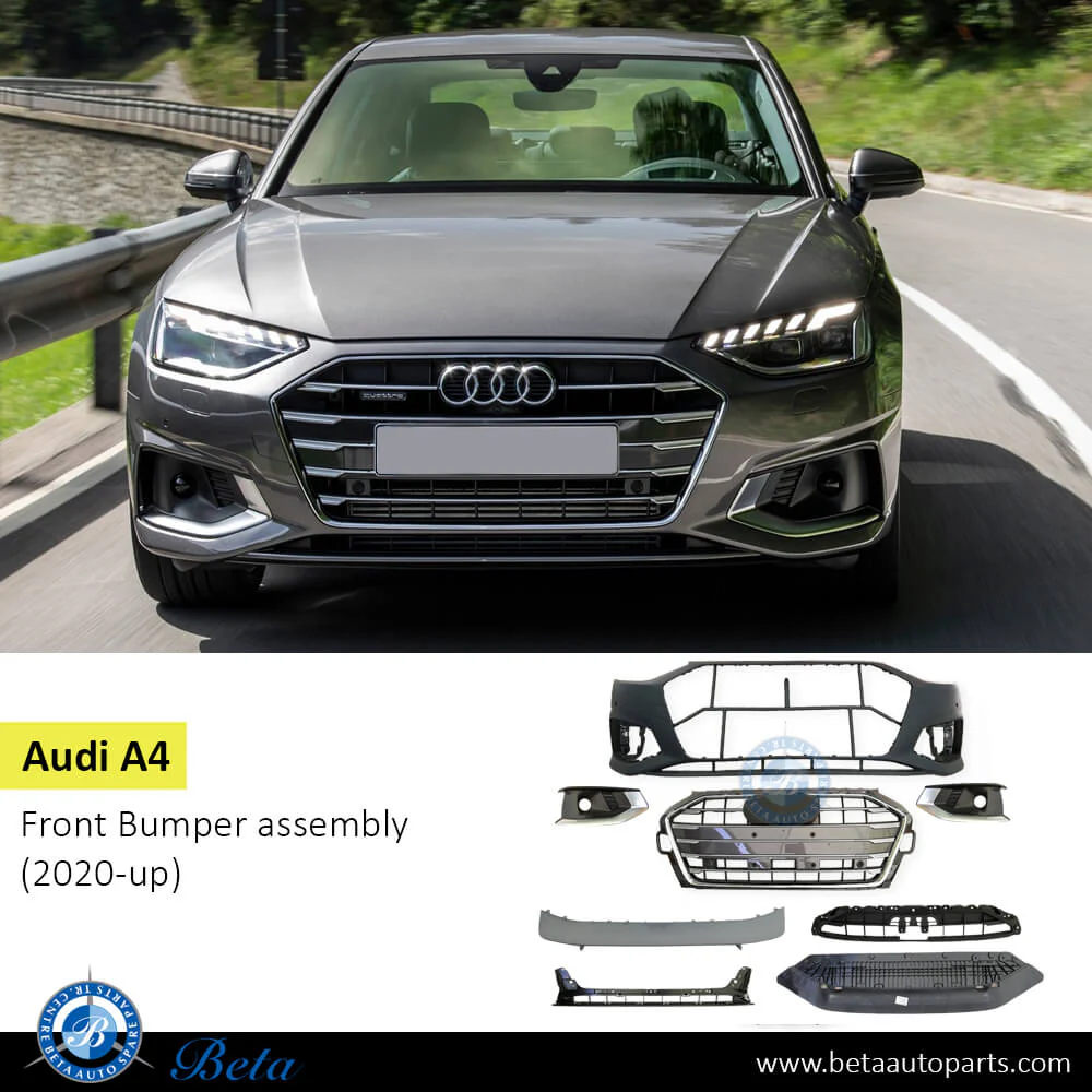 Audi A4 (2020-2024), Front Bumper with PDC / Park Assist / Washer, China, 8W0807065BD - Image 2