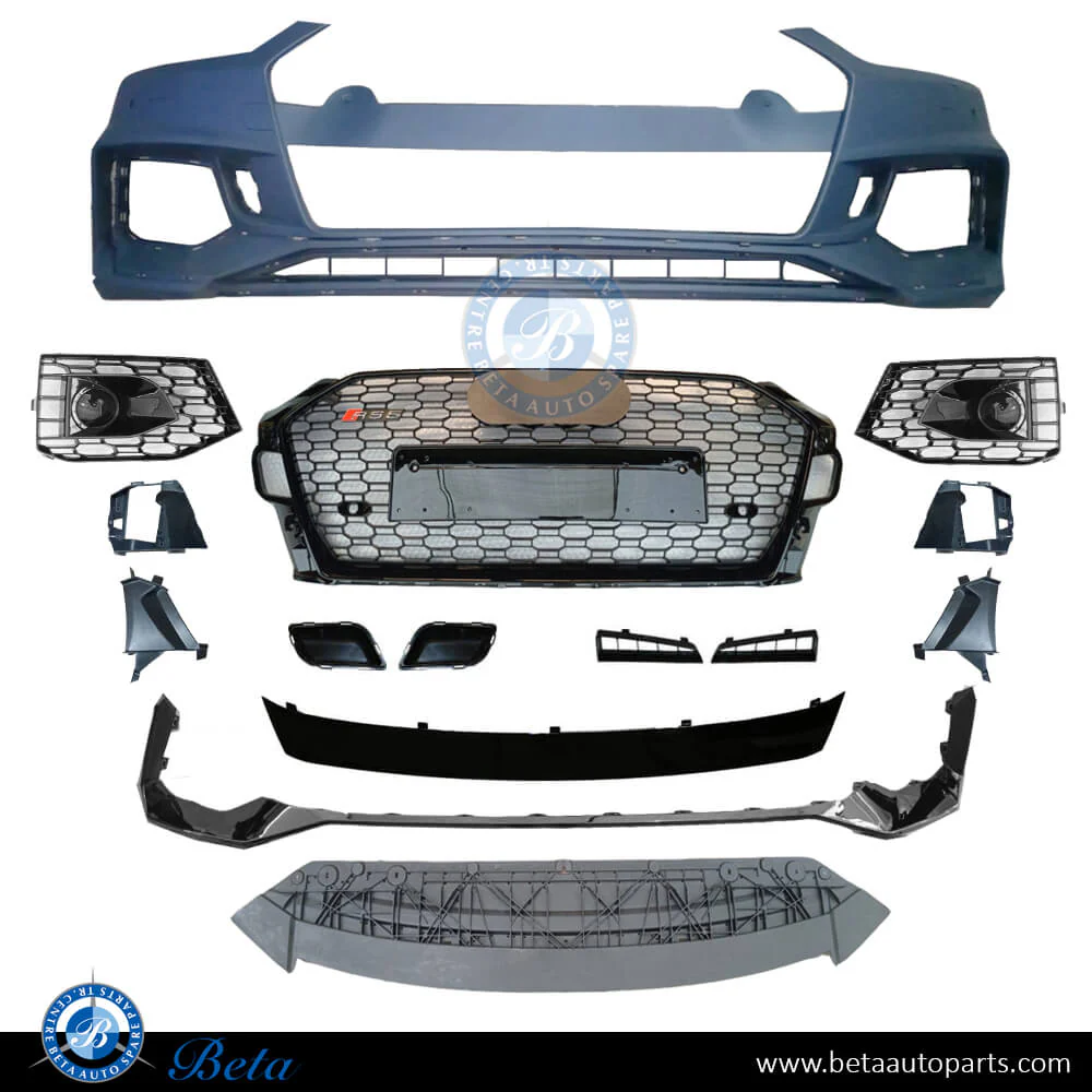 Audi A5 (2017-2019), Front Bumper RS5 Look with PDC / Washer, China, 8W6807065
