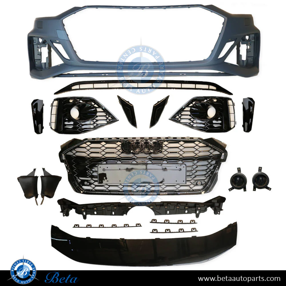 Audi A5 (2020-2024), Front Bumper RS5 Look with PDC with Park Assist with Radiator Grille, China, 8W6807065AG