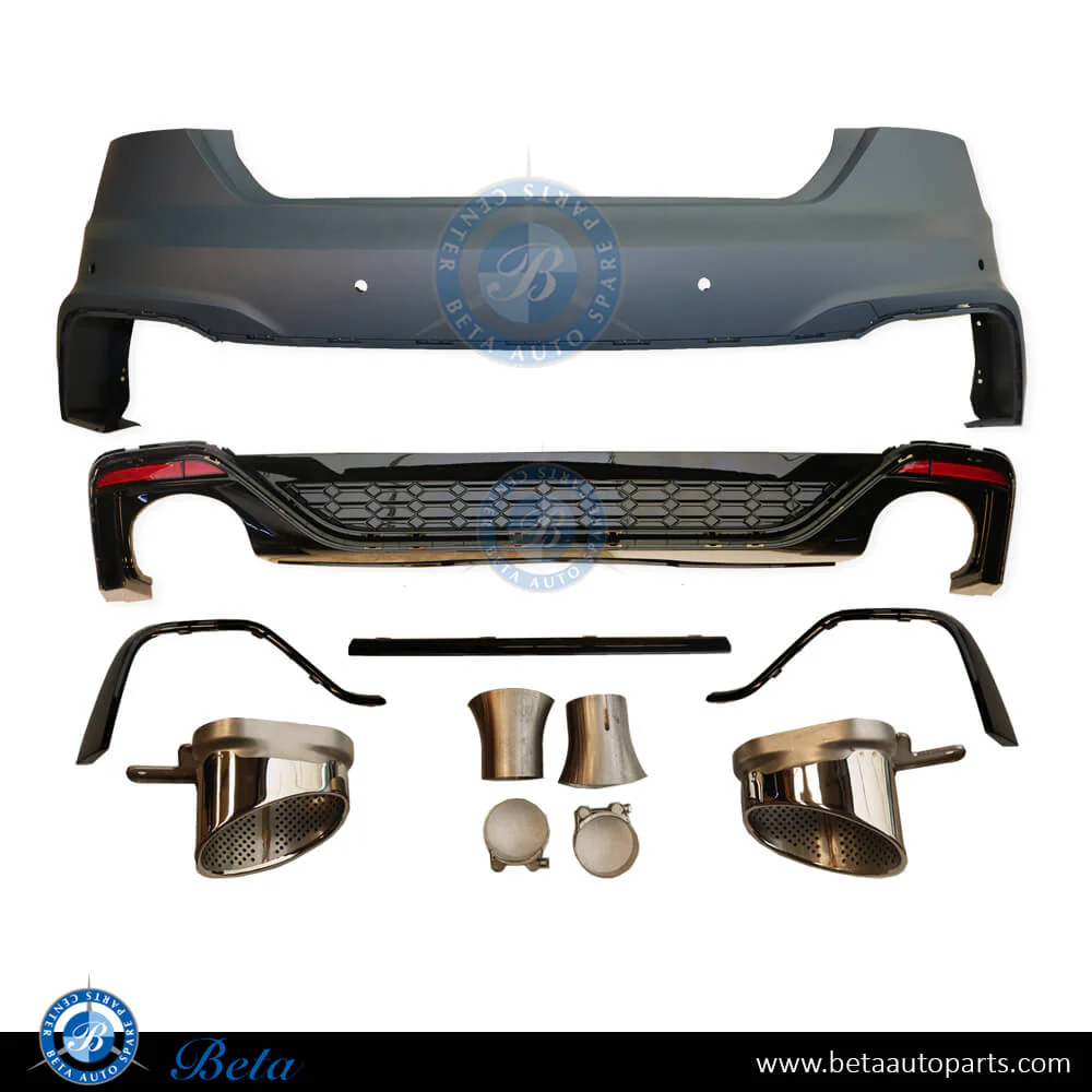 Audi A5 (2020-2024), Rear Bumper RS5 Look with Park Assist with PDC, China, 8W6807067AJ