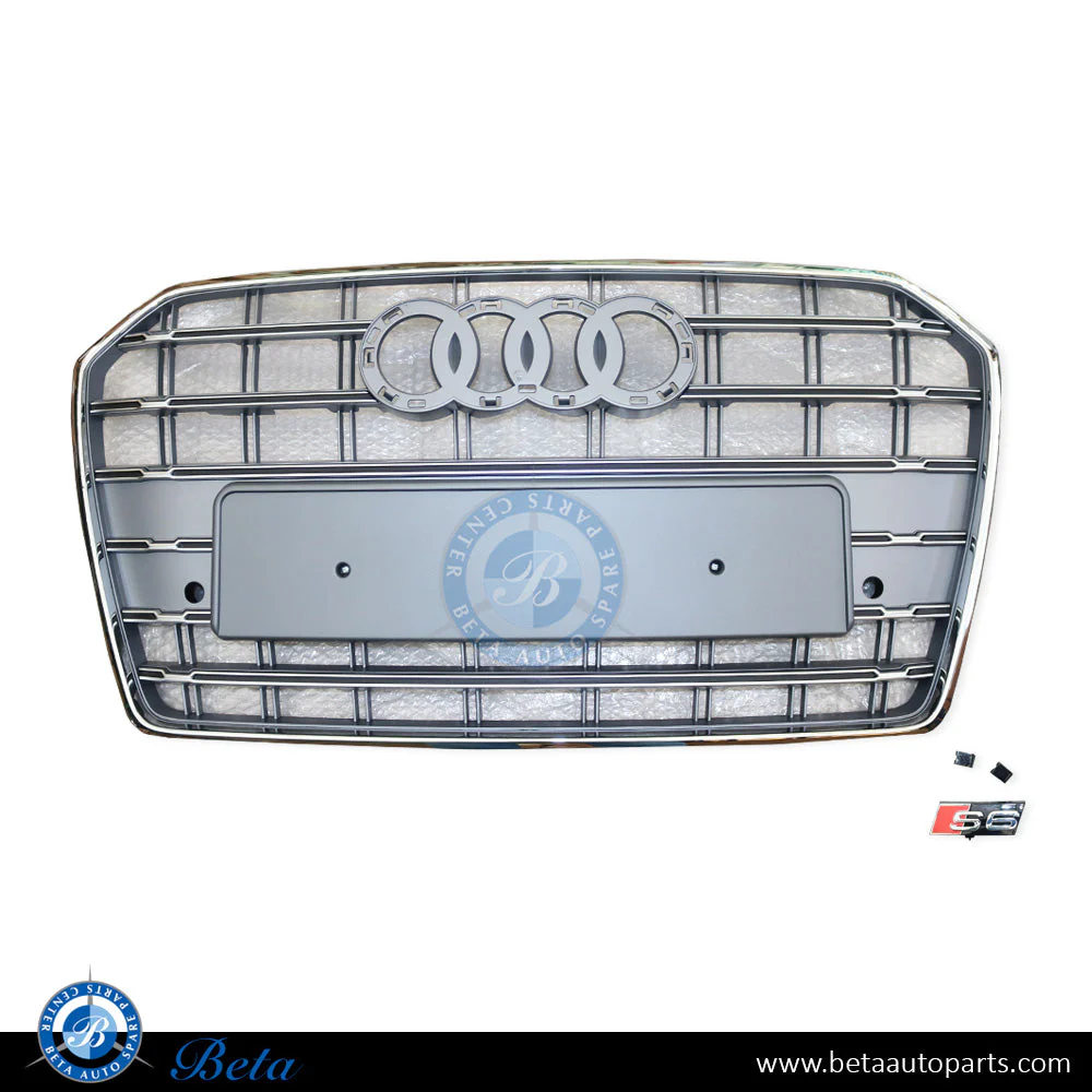 Audi A6 (2015-2018), Radiator Grille S6 Look (Gray), China, 4G0853651BT