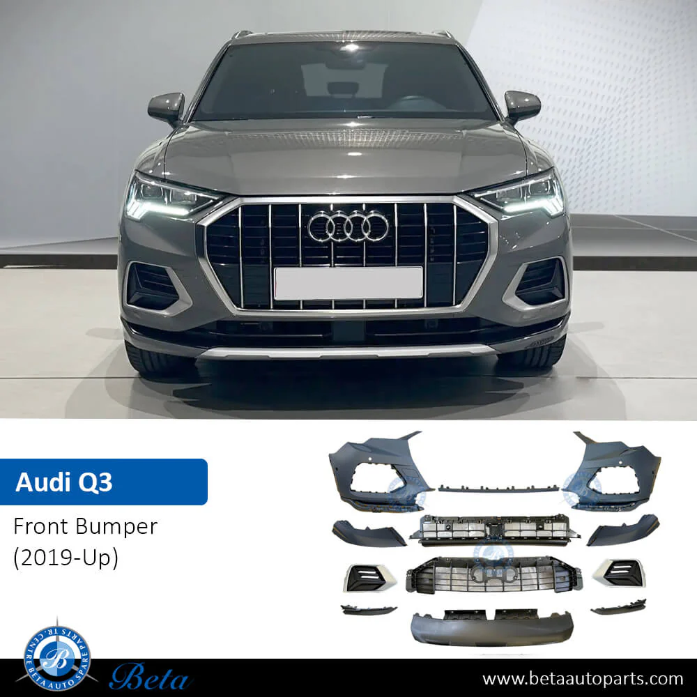 Audi Q3 (2019-2025), Front Bumper with Park Assist and Washer - Image 2