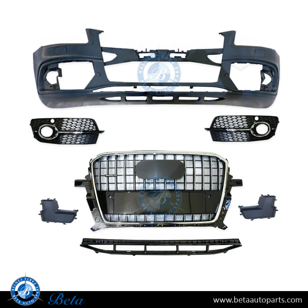 Audi Q5 S-Line (2013-2017), Front Bumper with Radiator Grille, China, 8R0807105E