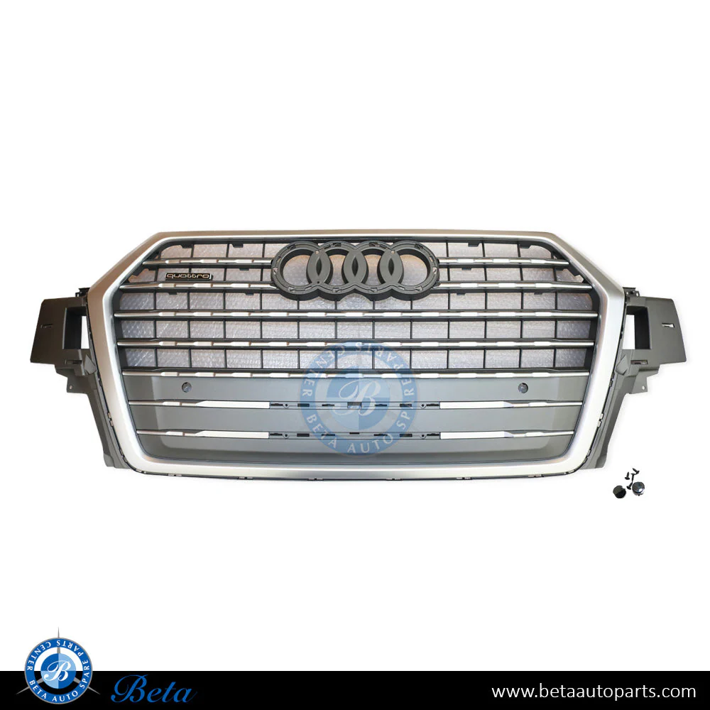 Audi Q7 S-Line (2016-2019), Radiator Grille (Gray), China, 4M0853651K