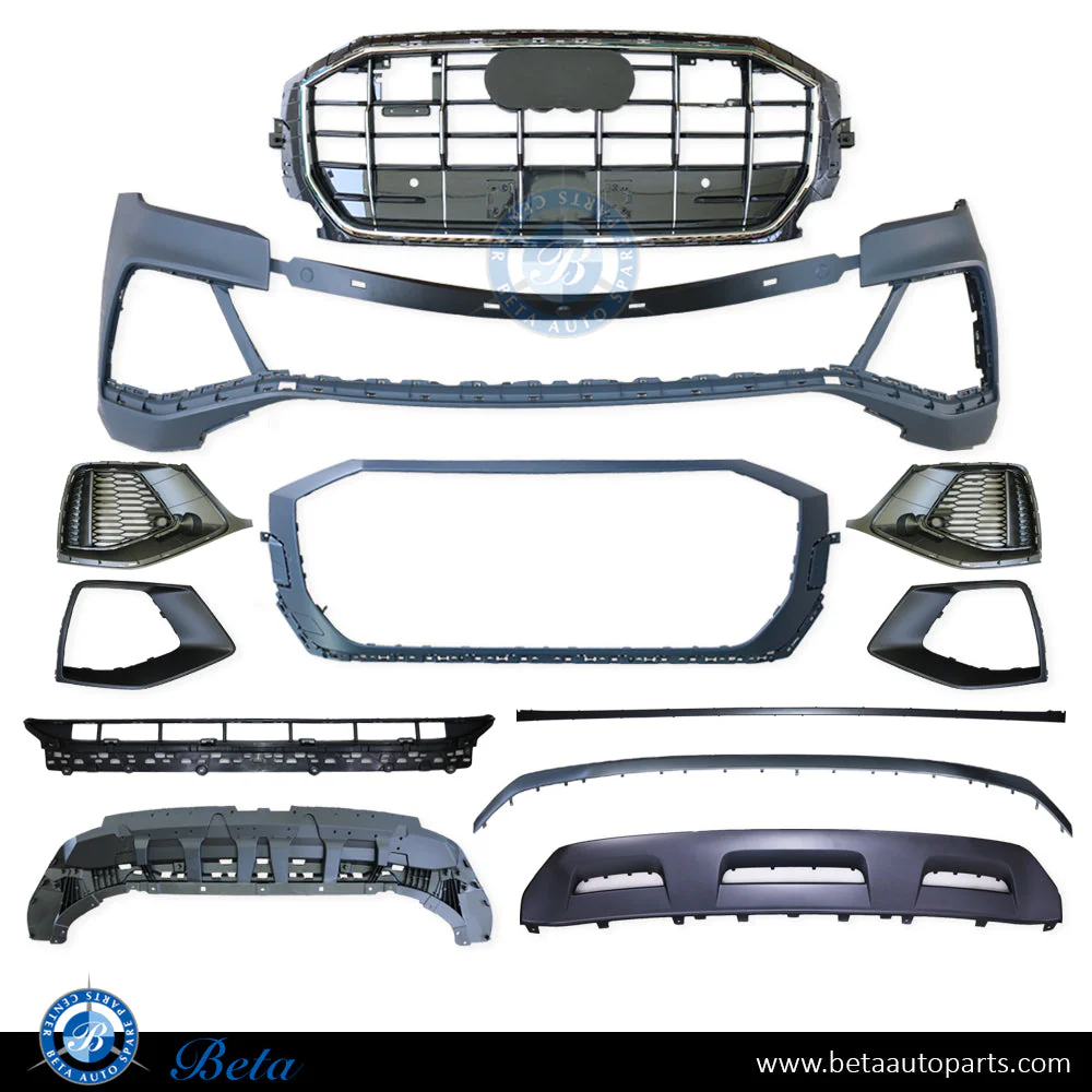 Audi Q8 S-Line (2019-2024), Front Bumper with Radiator Grille, China, 4M8807065B