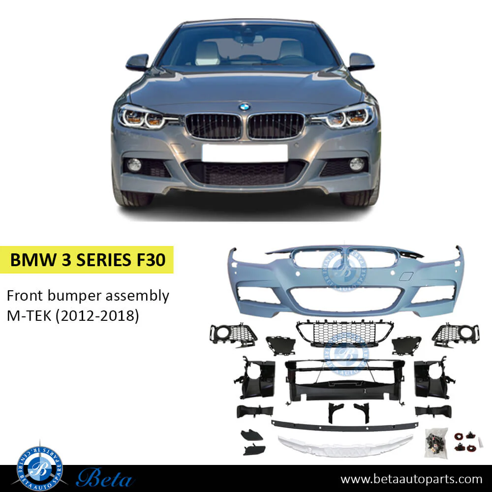BMW 3 Series F30 (2012-2018), Front Bumper M-Tek with PDC with Washer without Fog Lamp, Taiwan - Image 2