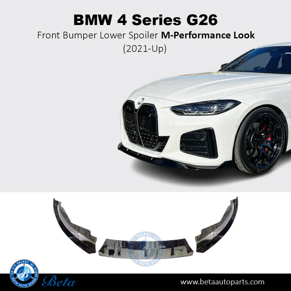 BMW 4 Series G26 (2021-Up), Front Bumper Lower Spoiler M-Performance Look (Gloss Black), China, 51195A36851 - Image 2