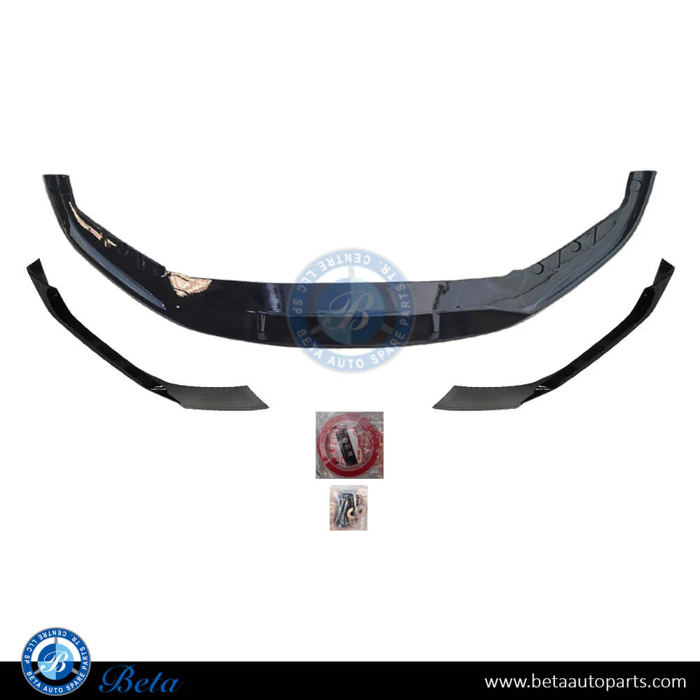 BMW 5 Series G30 LCI (2021-2023), Front Bumper Lower Spoiler M-Performance for M-Tek (Gloss Black), China, 51192472192 / 51192472187 / 51192472190