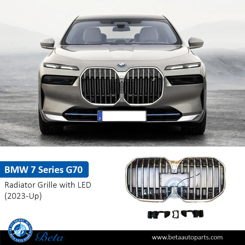 BMW 7 Series G70 (2023-Up), Radiator Grille with LED (Chrome), China, 51135A013E0 - Image 2