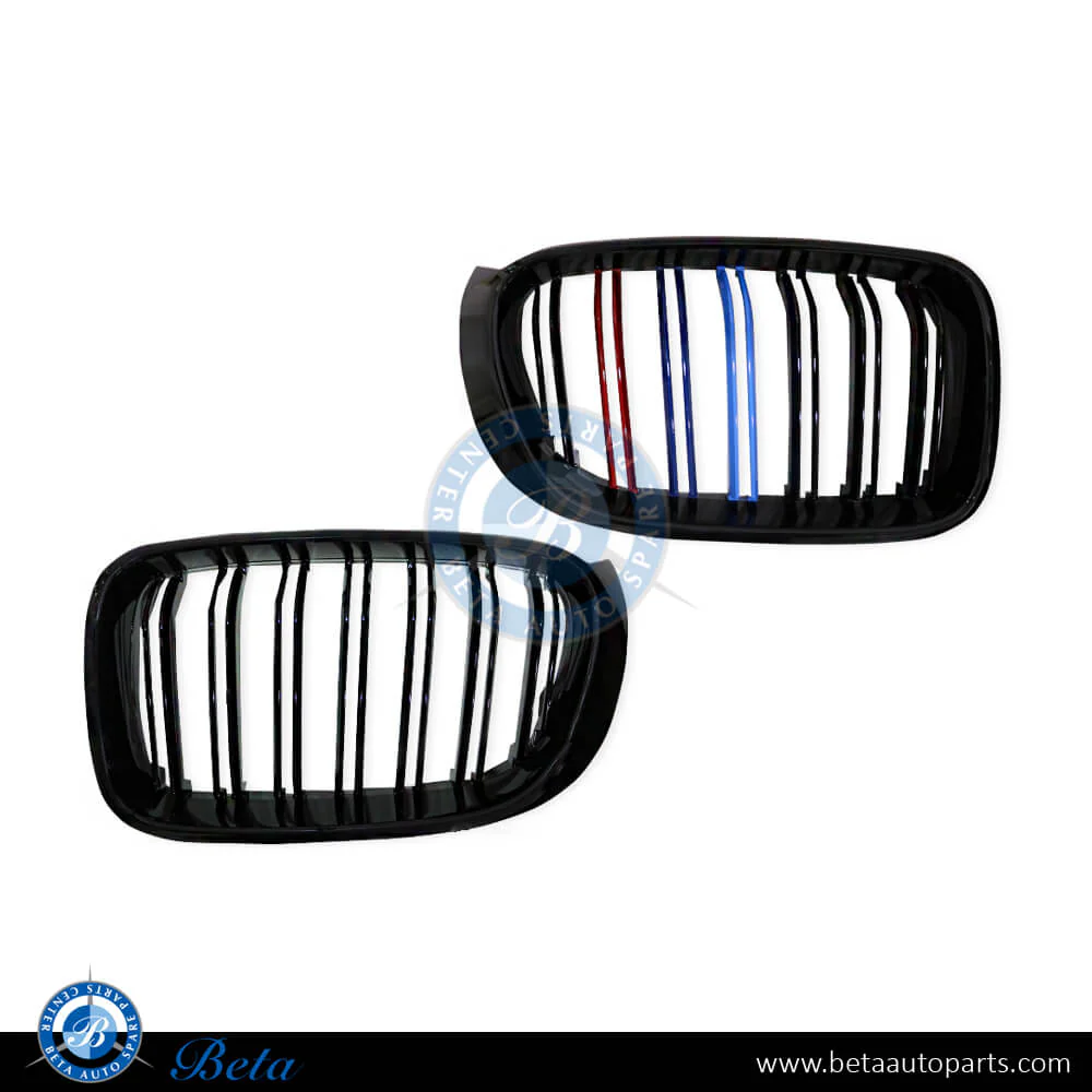 BMW X3 / X4 F25 LCI / F26 (2014-2018), Radiator Grille 3 Color Look (Gloss Black), China, 51117419887 / 51117419888