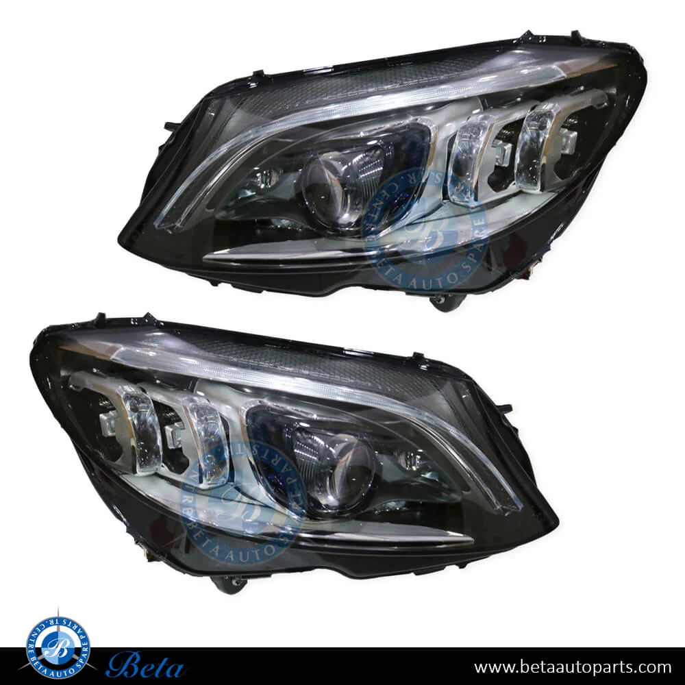 Mercedes C-Class W205 (2015-2018), Headlamp Upgrade from Static LED to 2019 Dynamic LED Look (Blue LED), China, 2059066404 / 2059066504