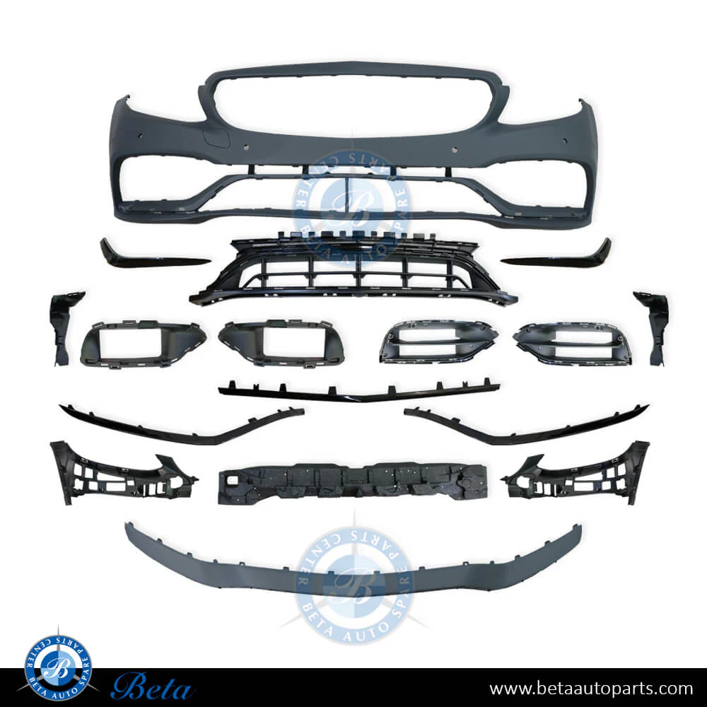 Mercedes C-Class W205 (2019-2021), Front Bumper AMG C63 Look with PDC / Black Moulding, Taiwan