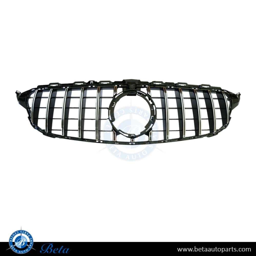 Mercedes C-Class W205 (2019-2021), Radiator Grille GT Look with Camera Hole (Black and Chrome), China