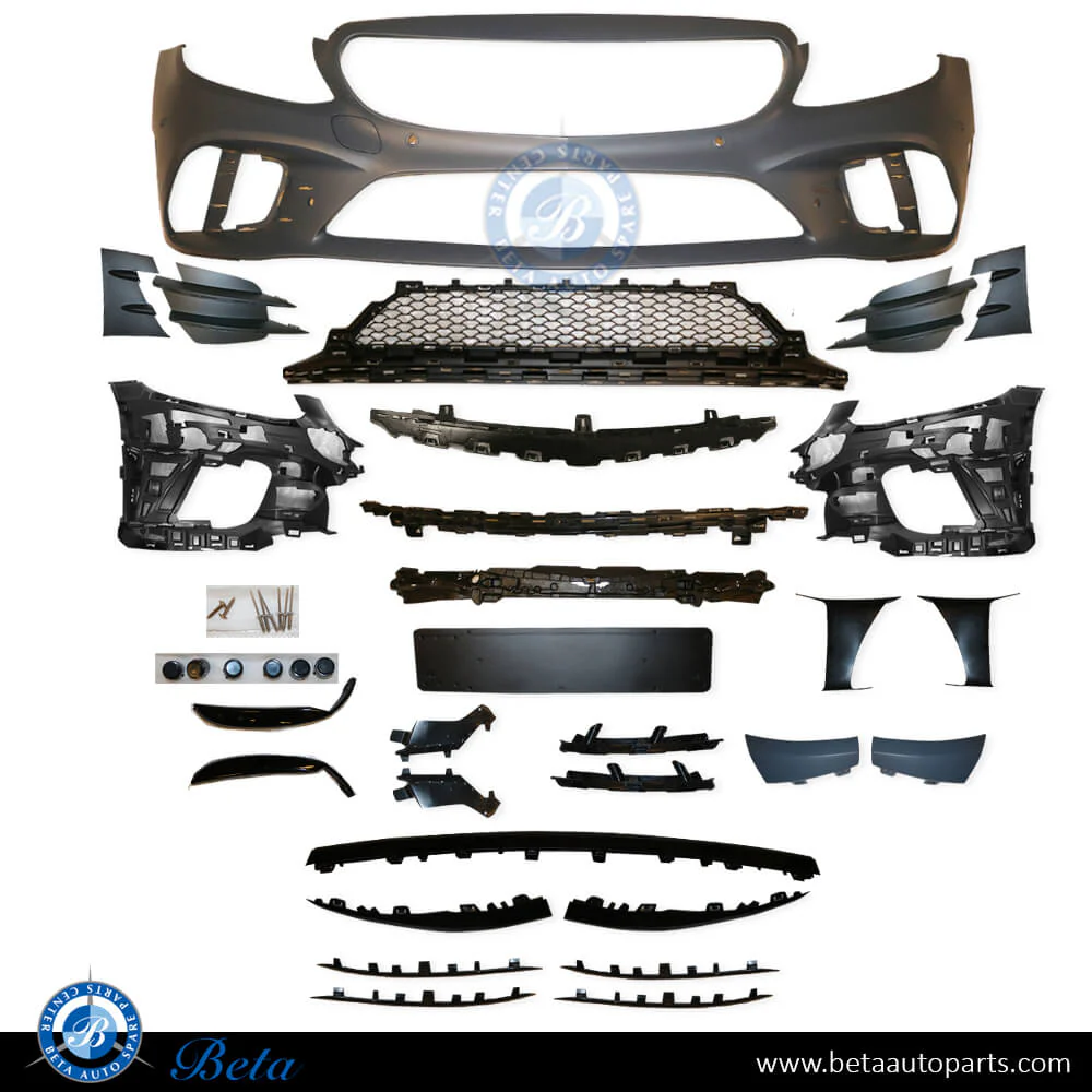 Mercedes C-Class W205 (2019-2021), Front Bumper AMG C43 with Park Assist (Black), Taiwan, 2058802508