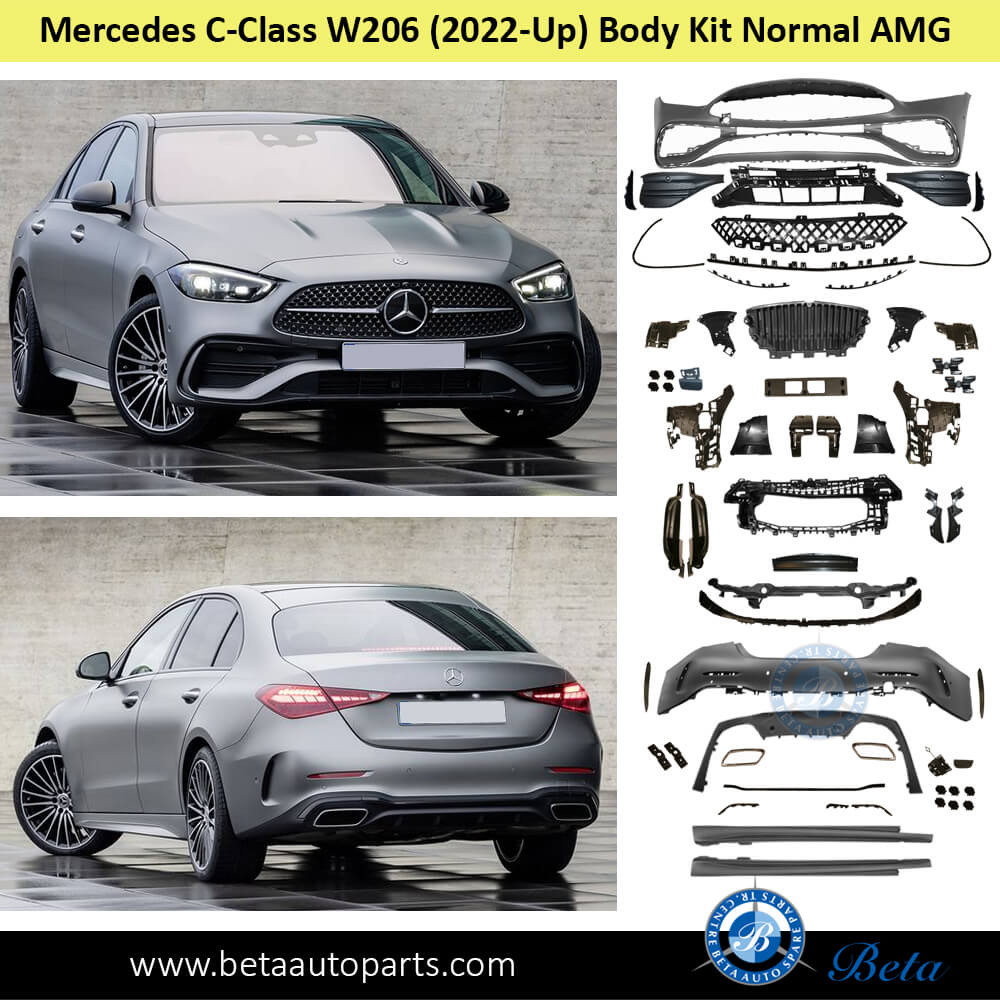 Mercedes C-Class W206 (2022-Up), Body Kit Normal AMG with Park Assist with Black Moulding, Taiwan - Image 2