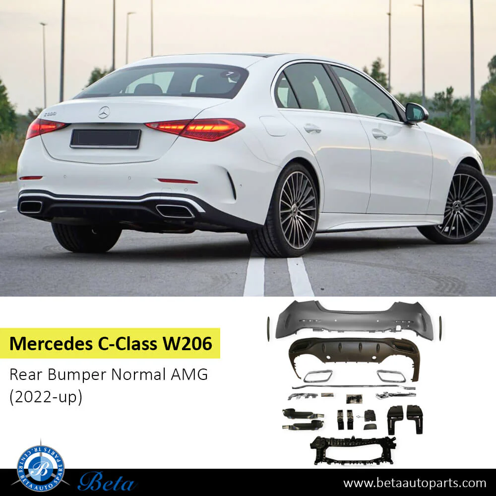 Mercedes C-Class W206 (2022-Up), Rear Bumper Normal AMG with Park Assist, Taiwan, 2068850803 - Image 2