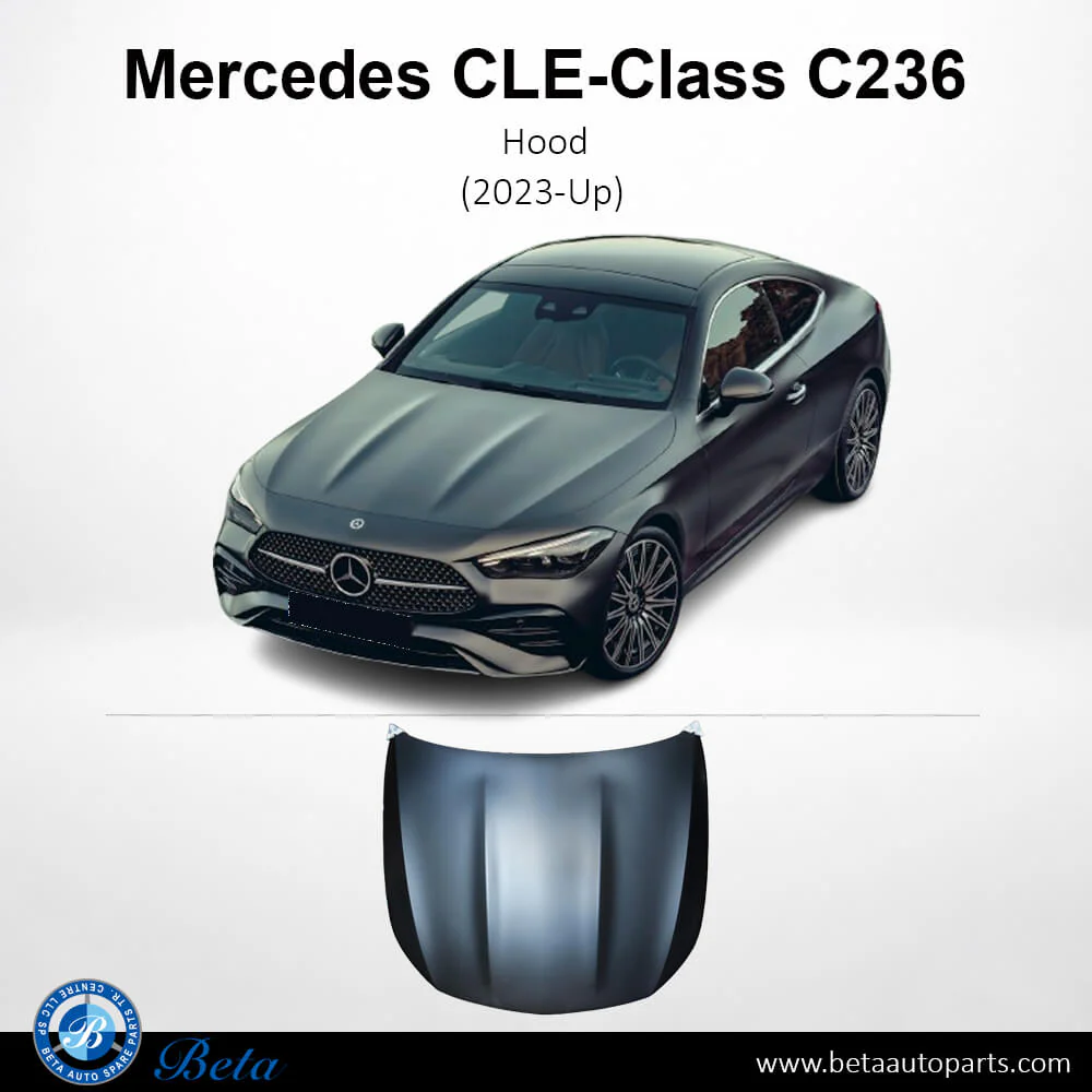 Mercedes CLE-Class C236 (2023-Up), Hood Aluminum, China, 2368805900 - Image 2