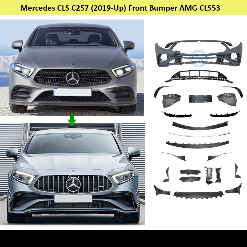 Mercedes CLS-Class C257 (2019-2023), Front Bumper AMG CLS53 with Park Assist, China, 2578807802 - Image 2