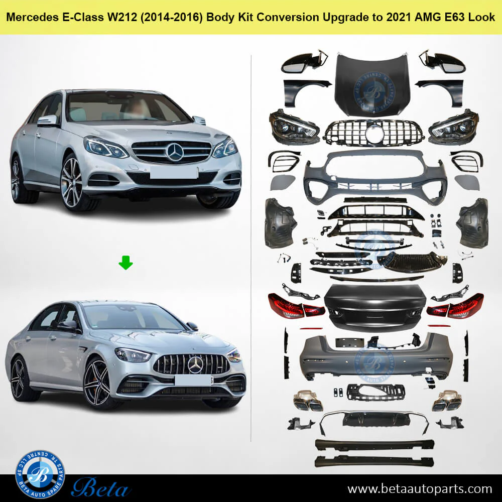 Mercedes E-Class W212 (2014-2016), Body Kit Conversion Upgrade to 2021 AMG E63 Look, China