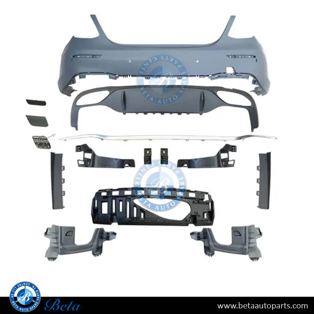 Mercedes E-Class W213 (2017-2020), Rear Bumper Normal AMG with PDC (Satin Chrome), Taiwan