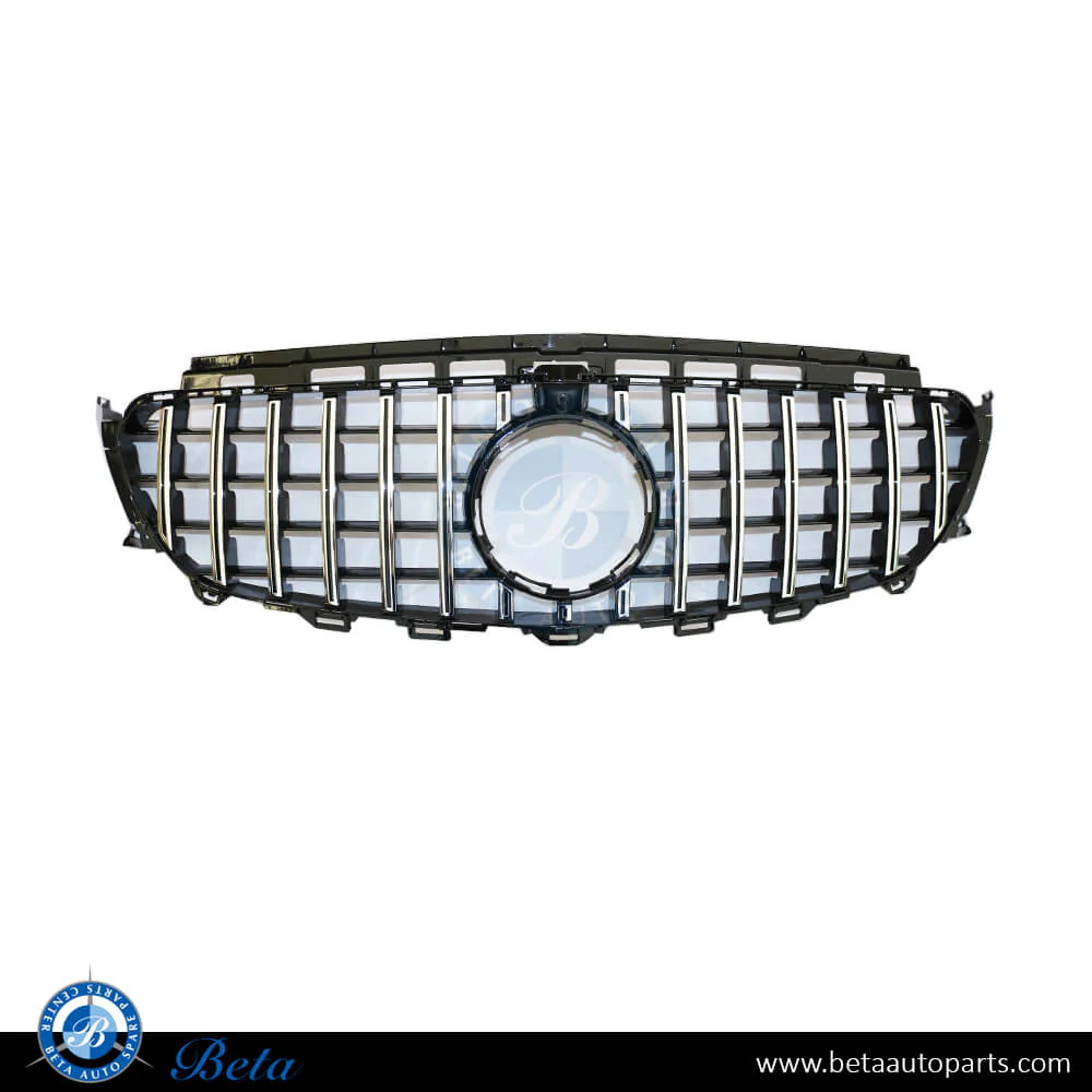 Mercedes E-Class W213 (2017-2020), Radiator Grille GT Look with Camera Hole (Black and Chrome), China