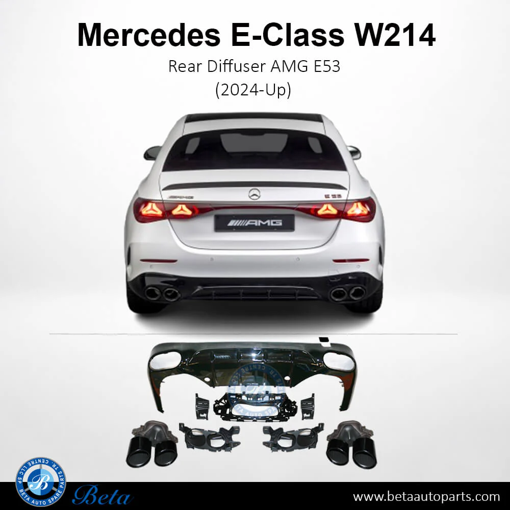 Mercedes E-Class W214 (2024-Up), Rear Diffuser AMG E53 with Exhaust Tips, China, 2148855303 - Image 2