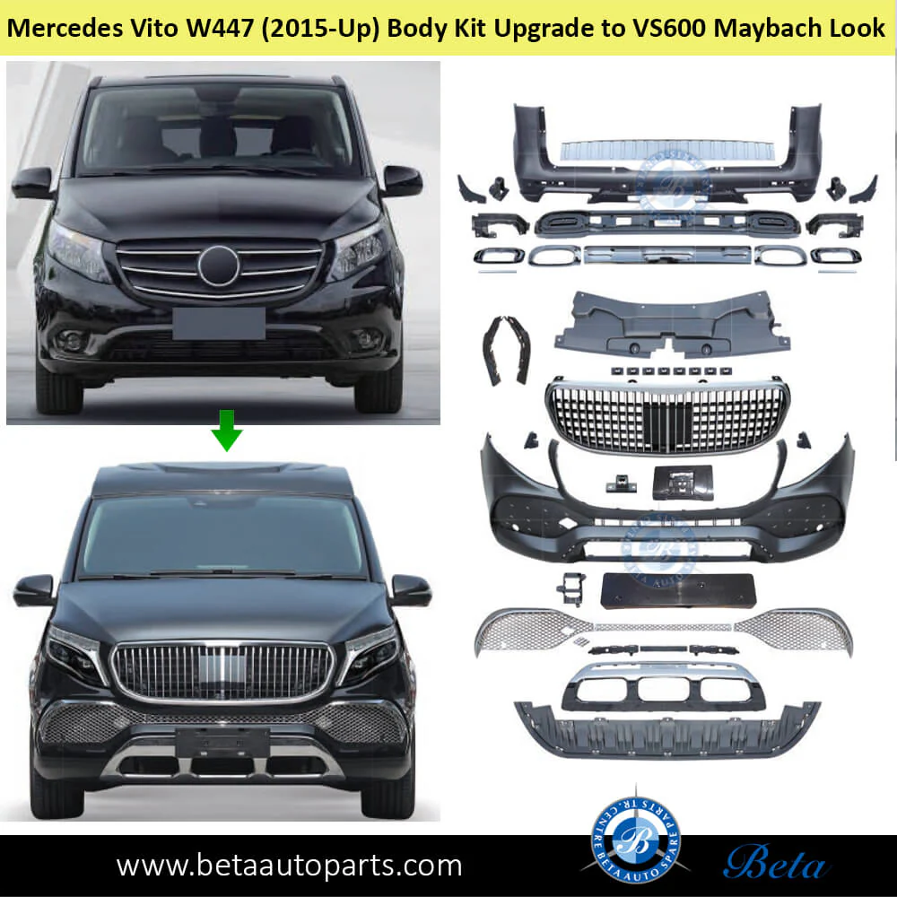 Mercedes Vito W447 (2015-Up), Body Kit Upgrade To VS600 Maybach Look with Radiator Grille, China - Image 2