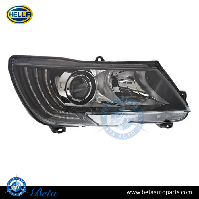 Skoda Superb (2009-2015), Headlamp Xenon (Right), Hella, 3T1941018H