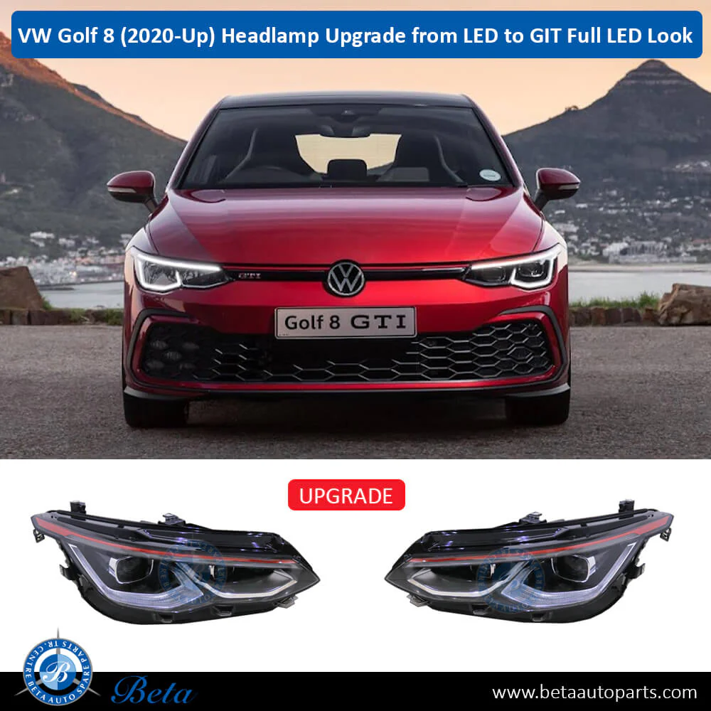 Volkswagen Golf 8 (2020 -Up), Headlamp Upgrade From LED to GTI Full LED Look (Red), China, 5H1941029 / 5H1941030 - Image 3