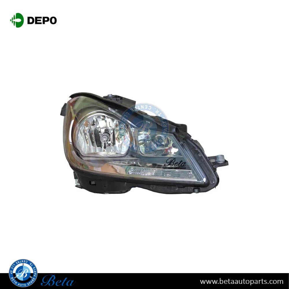 Mercedes C-Class W204 (2011-2014), Headlamp Normal - Black (Right), Depo, 2048209659